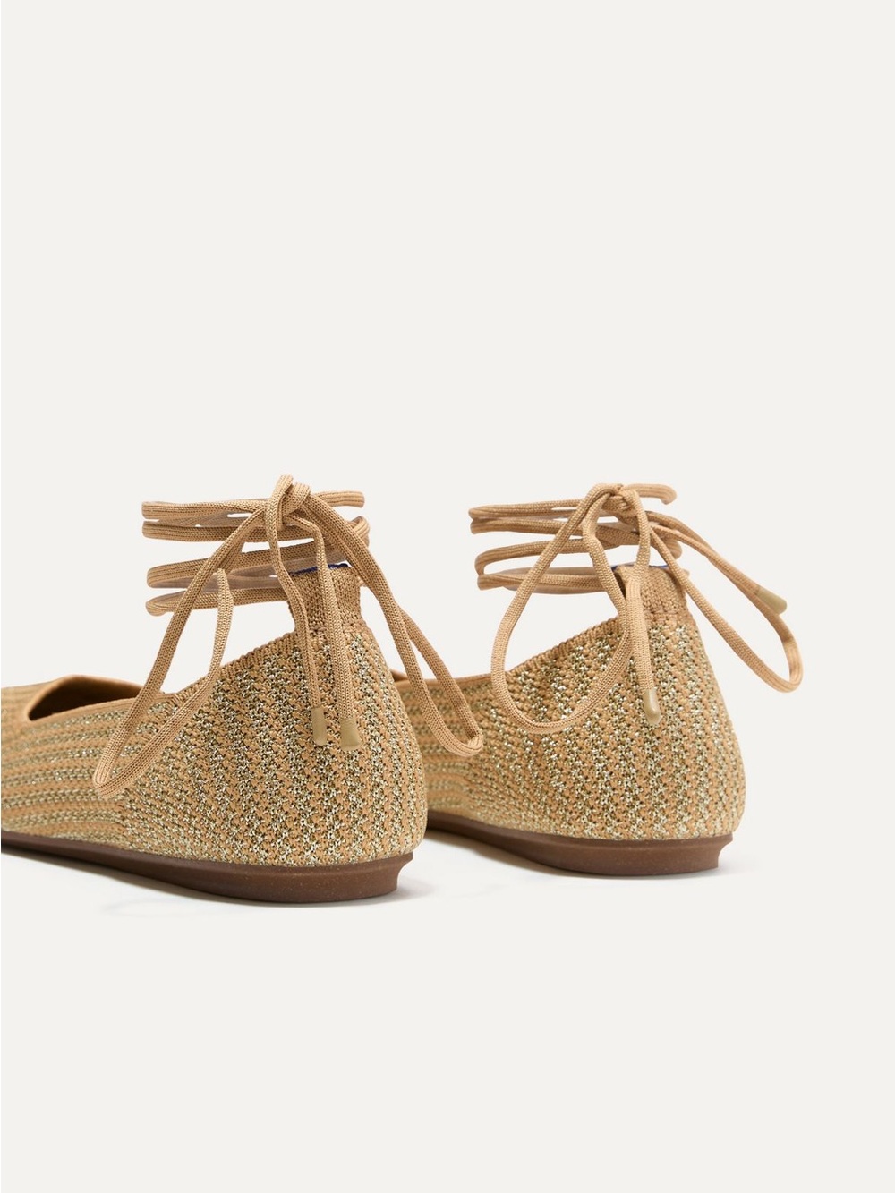 Rothy's Tan Knit Ankle-Tie Ballet Flat - Picture 5 of 5